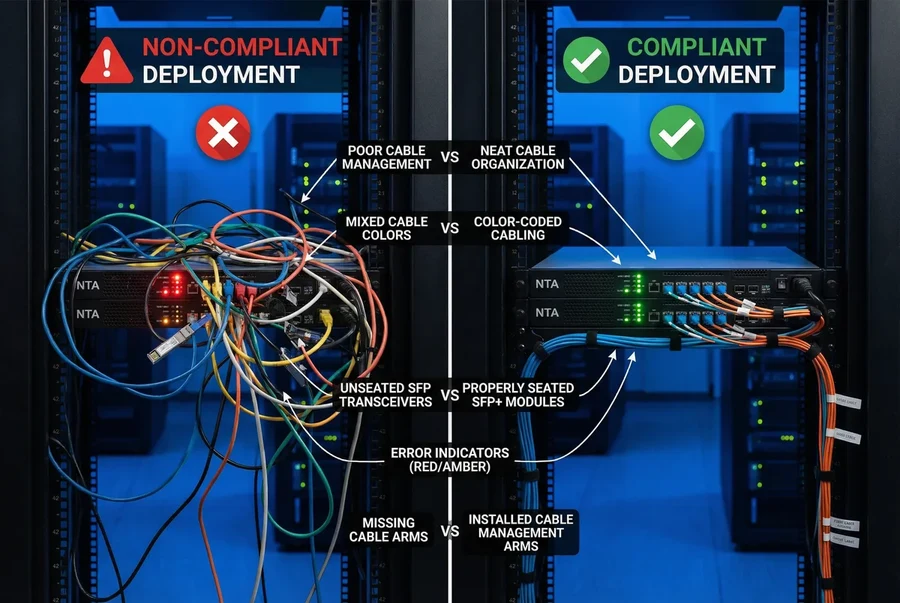 NTA/AD Deployment Quality Comparison: Non-Compliant vs. Compliant