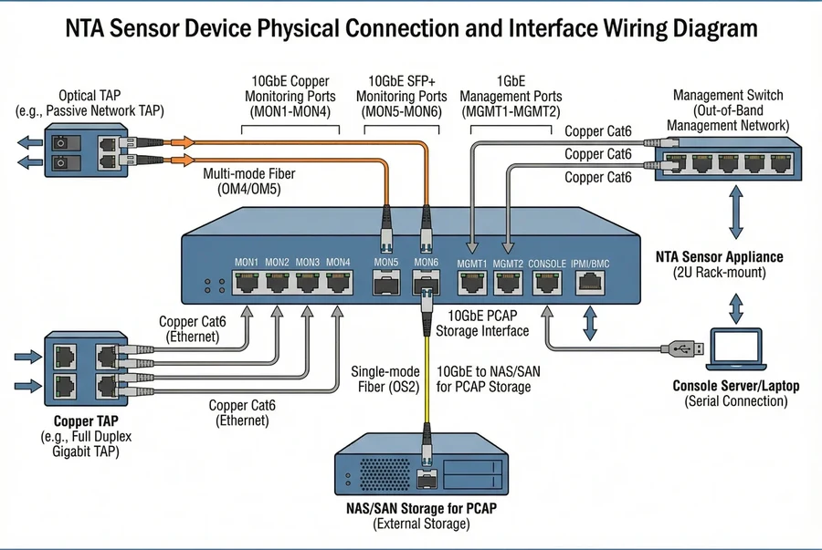 NTA Sensor Device Physical Connection and Interface Wiring Diagram