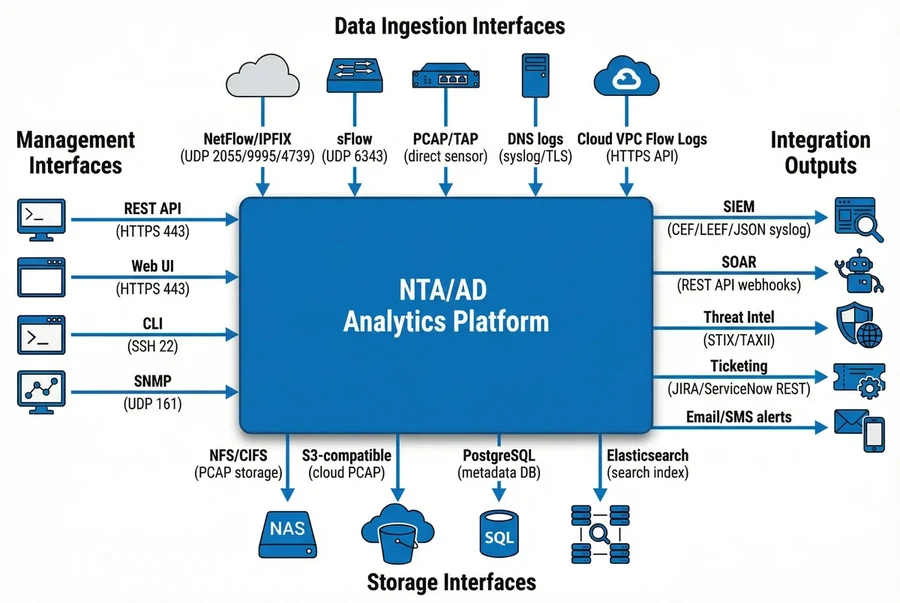NTA/AD Analytics Platform Interface Logic Diagram